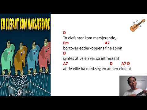 En Elefant Kom Marsjerende- Easy Ukulele- Norske Barnesanger (Ukulele Play Along)