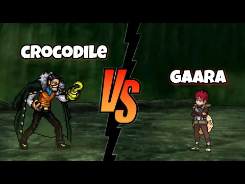 Crocodile Vs Gaara one piece x naruto fights / mugen