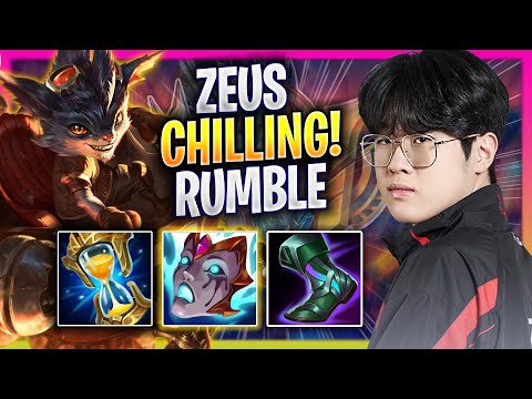 ZEUS CHILLING WITH RUMBLE! - T1 Zeus Plays Rumble TOP vs Warwick! | Season 2024