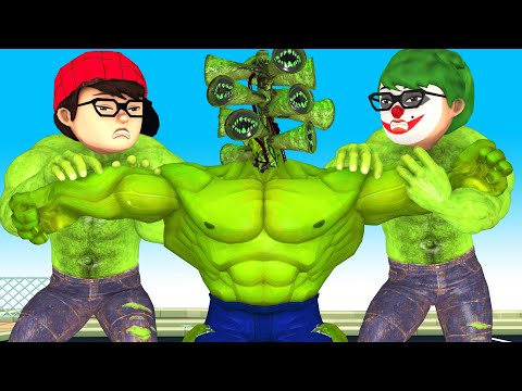 Scary teacher 3D - NickHulk and NickJoker vs Giant SirenHead Troll Zombie Funny Story Animation
