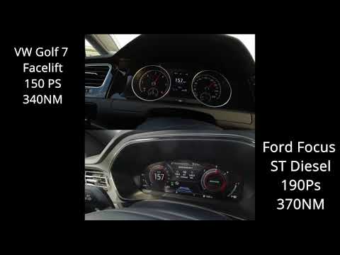 Ford Focus ST Diesel VS VW Golf 2.0 TDI Beschleunigung 120-190 km/h