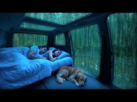 Útulný déšť s hromem v autě ⛈️ ASMR zvuky deště pro hluboký spánek