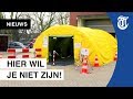 Michelle neemt kijkje in corona-tent