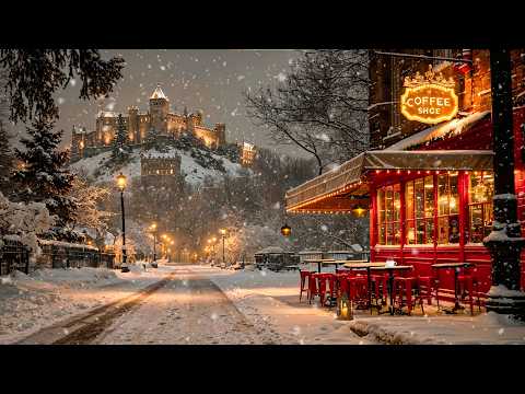 Ancient Winter Castle Café Ambience ☕ Exquisite and Elegant Jazz for a Good Mood 🎶 Relaxing Jazz