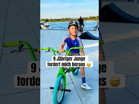 Dieser 9 jährige Junge fordert mich im Bike’n heraus 😅☠️ #bike #ramp #bunnyhop #sprung