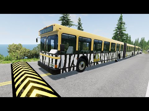 Long Bus, City Bus And School Bus Vs Massive Speed Bumps #3 - BeamNG.Drive