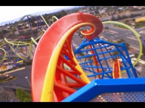 On-ride point of view of Superman Ultimate Flight