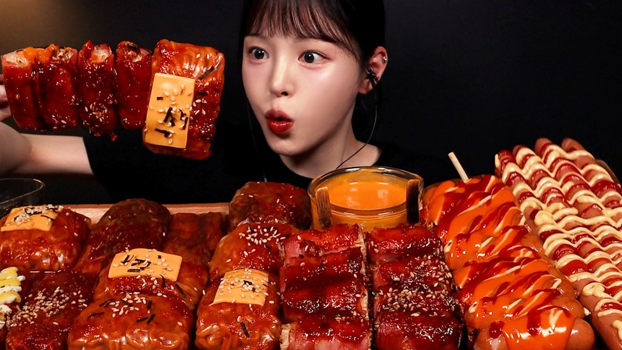 SUB)돌아온 불닭쌈 먹방!🔥불닭팽이버섯 짜장불닭에 탱글뽀독 대왕소세지까지 레전드 식감파티 Spicy Rice P