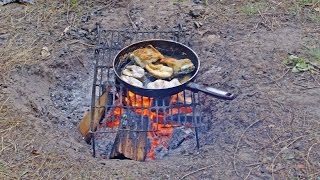 Рыбалка на природе и тут же готовка пойманной рыбы