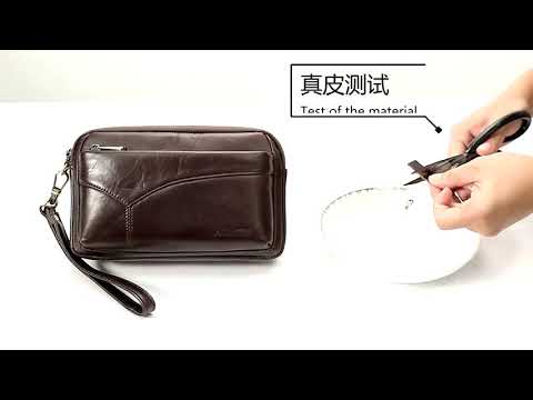 Genuine Leather Man Long Purse Large Capacity Wallet With Zipper Wallet