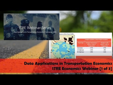 Data Applications in Transportation Economics - ITRE Economics Webinar [1 of 3]