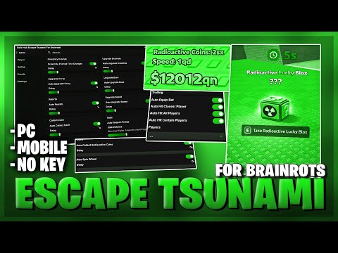 [☢️ UPD] Escape Tsunami For Brainrots Script – NO KEY | AUTO COLLECT | GODMODE | REMOVE TSUNAMI