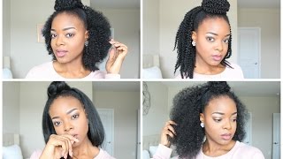Half Up Half Down Hairstyles 4 Ways | Crochet + Glue Method - IfyYvonne