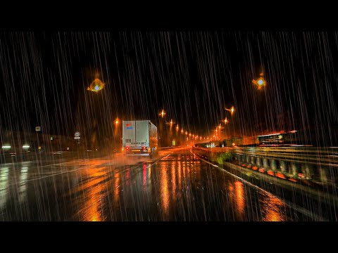 ☔️Heavy Rain Highway Drive💤Drift into Sleep😴