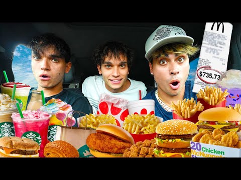 We Let The Person In FRONT Of Us DECIDE What We EAT For 24 HOURS!
