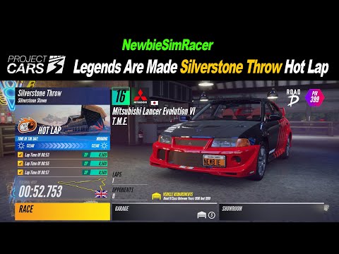 Project Cars 3 - Legends Are made - Silverstone Throw Hot Lap 0:52.753 Mitsubishi Lancer - PC VR