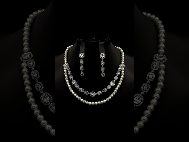 طقم عقد مع حلق اكسسوارات نسائي زركون أنيق إصدار خاص بضمان على اللون – تصميم راقٍ لإطلالة مميزة - RN-0062