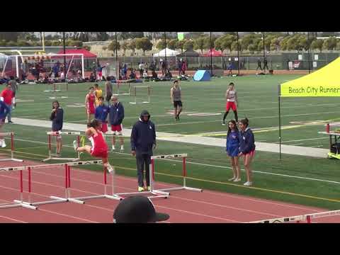 OpenG Shuttle Hurdles at Griffin Relays 3-2-18 - Los Alamitos Girls