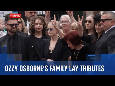 Sharon Osbourne and children view tributes as fans cheer Ozzy Osbourne