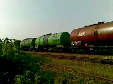 ROMANIAN SULZER WORKING A TANK TRAIN