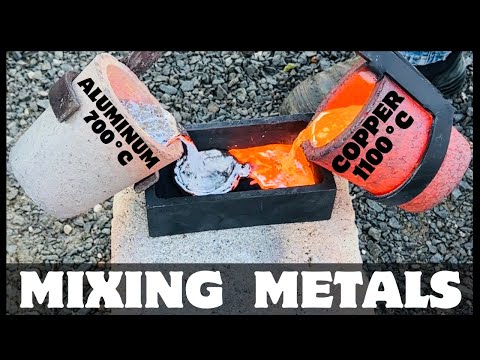 Mixing Molten Metals Together - Cast Iron Casting - Copper - Bronze - ASMR Metal Melting - BigStackD