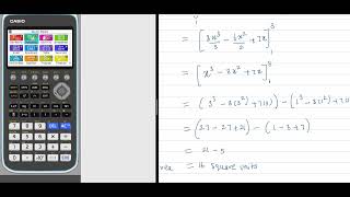 Area under curve by integration using GDC casio fx cg 50