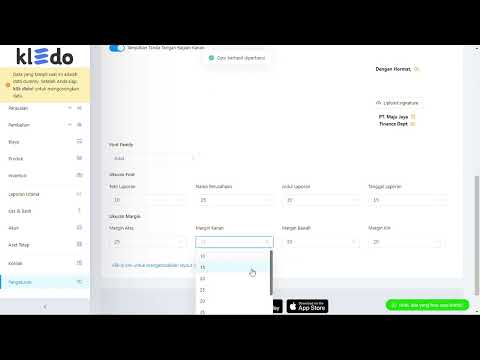 Pengaturan Ukuran Margin Layout Laporan Keuangan