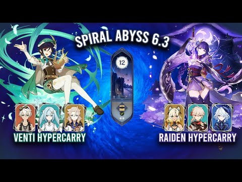 Spiral Abyss 6.3 - C0 Venti Hypercarry & C3 Raiden Hypercarry | Genshin Impact