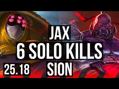 JAX vs SION (TOP) | 6 solo kills, Legendary, 13/3/5 | EUW Master | 25.18