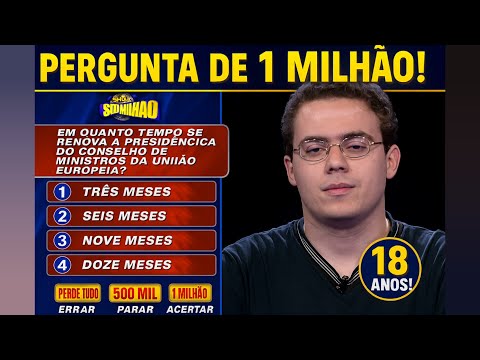 Maurício, 18 anos, chega à pergunta de 1 milhão no Show do Milhão! | Silvio Santos no SBT