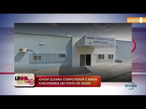 LINHA DE FOGO (12 11) JOVEM QUEBRA COMPUTADOR E XINGA FUNCIONíRIA EM POSTO DE SAíšDE