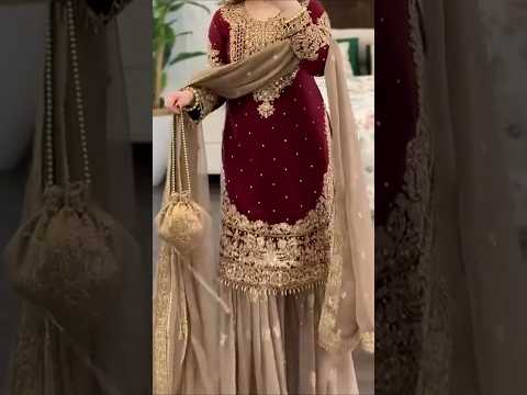 Latest wedding dress design 2025/Pakistani Bridal dress/embroidery sharara suit #shorts #fashion
