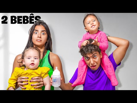 FOMOS PAIS DE DOIS BEBÊS POR 1 DIA INTEIRO! *conseguimos?*