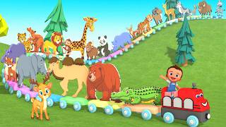 Learn Alphabets A to Z with Animal Names 🚂 | Toy Train Color Learning Fun Educational for Kids