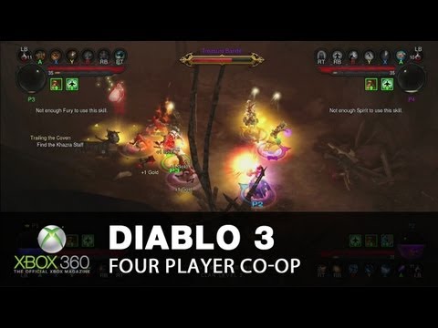 Diablo 3 Xbox 360 multiplayer - four-player co-op chaos with commentary