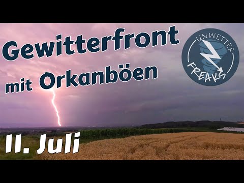 Unwetterfront mit Orkanböen über Süddeutschland am 11. Juli 2023  | Stormchasing 2023 ⛈