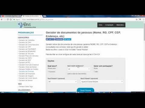 Vídeo: Gerador CPF com Nome: perguntas e respostas