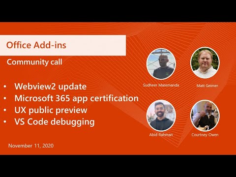 Office Add ins community call November 2020