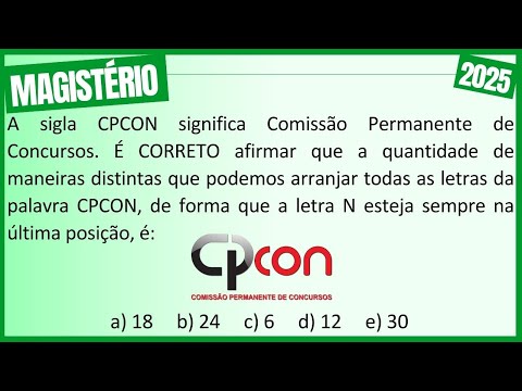 Resolvendo PERMUTAÇÃO em 1 minuto na Prova da Banca CPCON