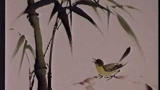 Bamboo and Bird - Chinese Brush Painting by Virginia Lloyd-Davies