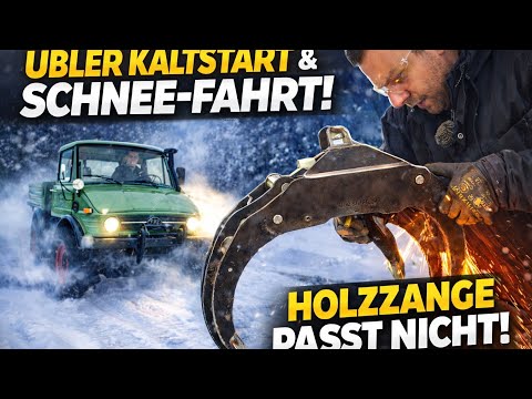 HOLZZANGE passt NICHT !!  | Kaltstart UNIMOG | Rohr-Lieferung |FLUCHTFAHRZEUG Kodiaq | #vlog #545
