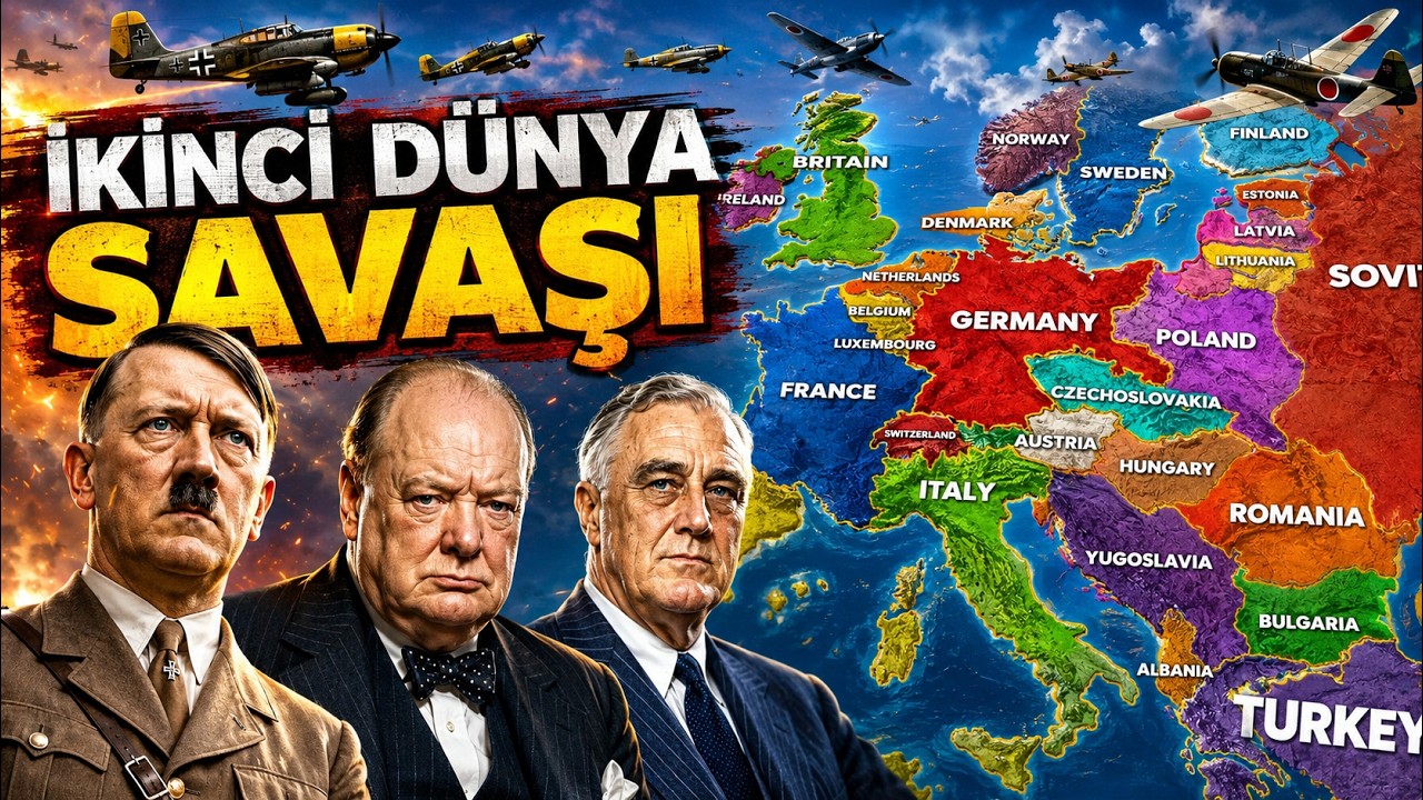 İKİNCİ DÜNYA SAVAŞI - HARİTA ANİMASYONLU #tarih  #tarihbelgeseli