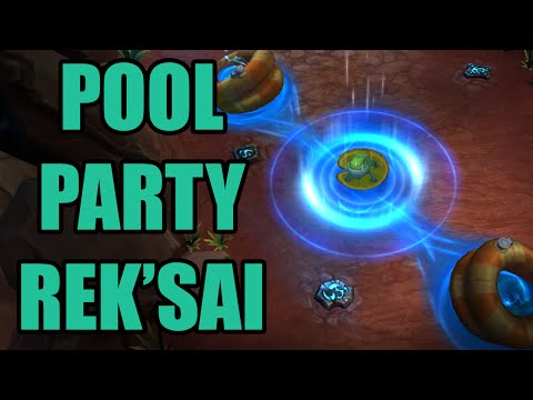 LoL Pool Party Rek'Sai Skin Spotlight (League of Legends Gameplay)