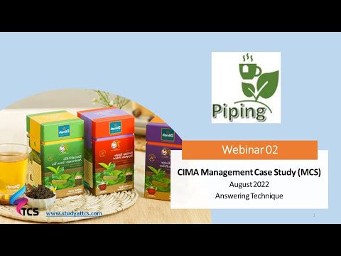 CIMA MCS August 2022 Piping - Webinar 02: Answering Technique