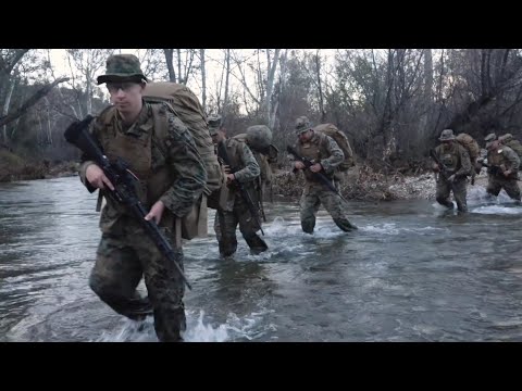 Fuzileiros Navais dos EUA treinam para a guerra em Fort Hunter-Liggett, Califórnia