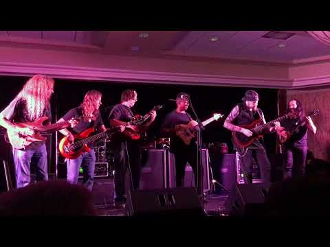 ANDY JAMES MELTING JOHN PETRUCCI`S FACE IN MEGA JAM WITH GUTHRIE, ABASI, ETC