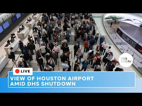 Live: View of Houston's George Bush International Airport as DHS shutdown forces long TSA lines