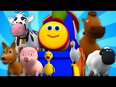 Bob o trem foi para a fazenda | animais de fazenda para crianças | Bob Train Went To The Farm