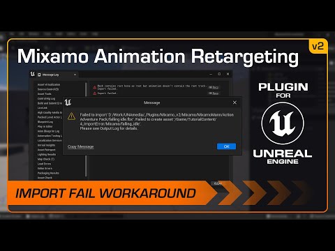 Mixamo Animation Retargeting 2 - Solve the FBX Import Error when importing new animations - UE5