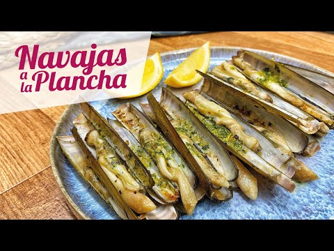 NAVAJAS A LA PLANCHA con el aliño perfecto de ajo y perejil